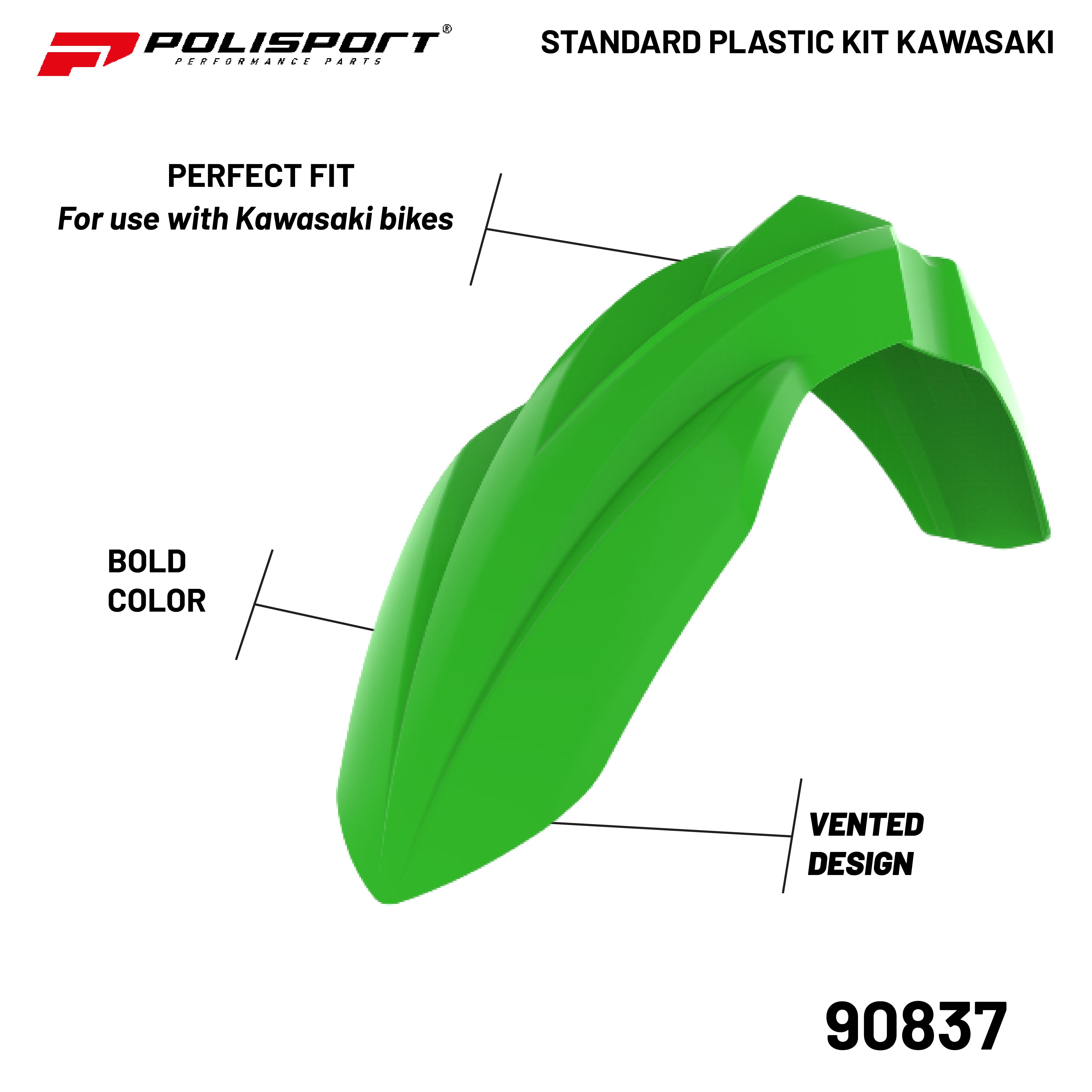 Polisport Plastic Restyling Kit for Kawasaki KX 450F (2016 18) Green/Black