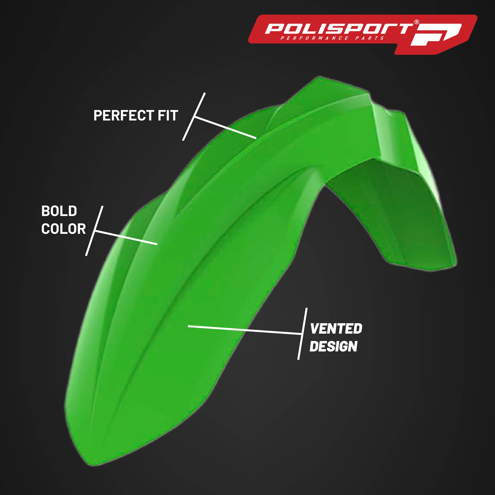 Polisport Motocross (MX) Replica Plastic Kit for Kawasaki KX 450F (2016-18) Dirt Bike – OEM Quality, Durable, Flexible & Perfect Fit – Green/Black