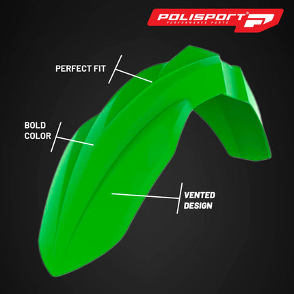 Polisport Motocross (MX) Replica Plastic Kit for Kawasaki KX 450F (2016-18) Dirt Bike – OEM Quality, Durable, Flexible & Perfect Fit – Green/Black