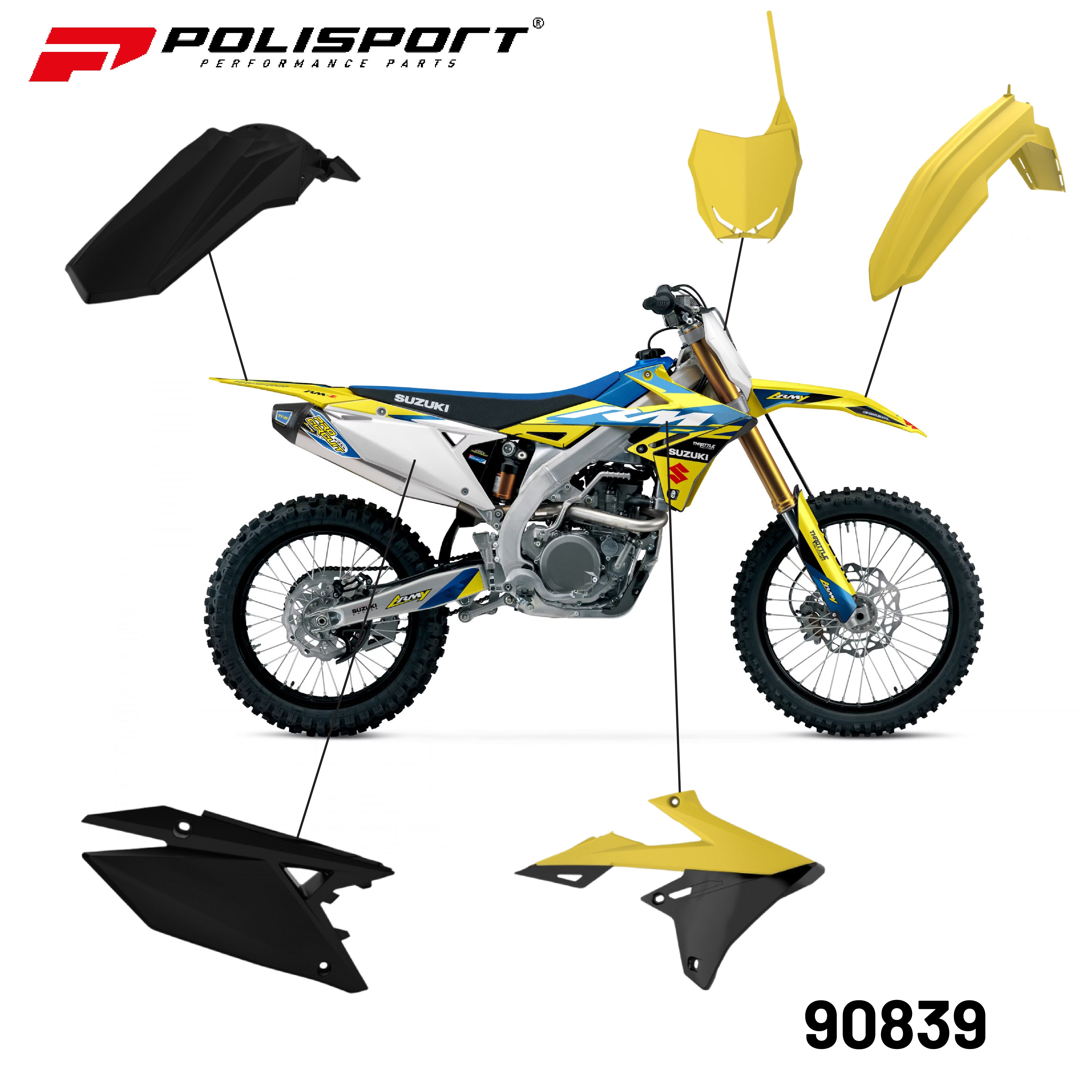 Polisport Plastic Restyling Kit for Suzuki RMZ 450 (18-24) & RMZ 250 (19-24)