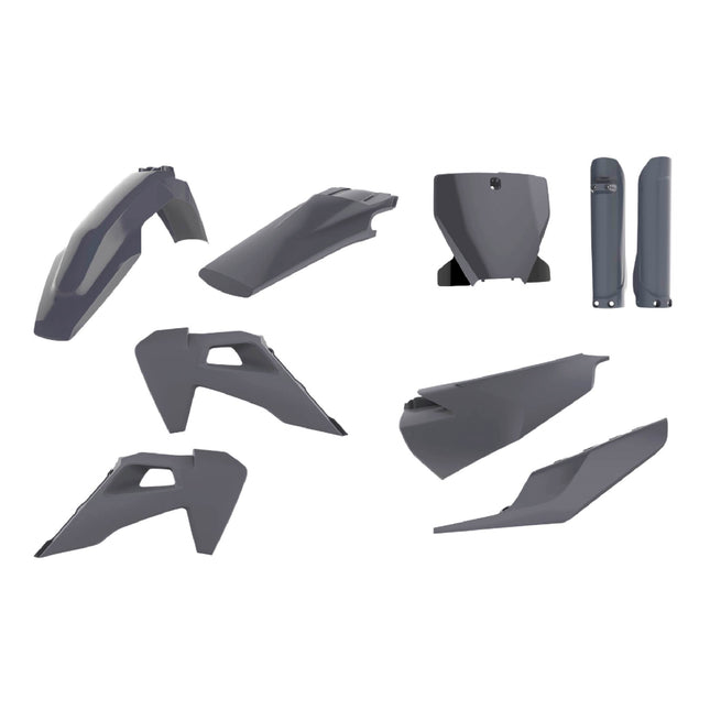 Polisport Motocross (MX) Replica Plastic Kit for Husqvarna TC & FC (2019–2022) Dirt Bike – OEM Quality, Durable, Flexible & Perfect Fit – Nardo Grey