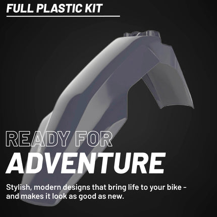 Polisport Motocross (MX) Replica Plastic Kit for Husqvarna TC & FC (2019–2022) Dirt Bike – OEM Quality, Durable, Flexible & Perfect Fit – Nardo Grey