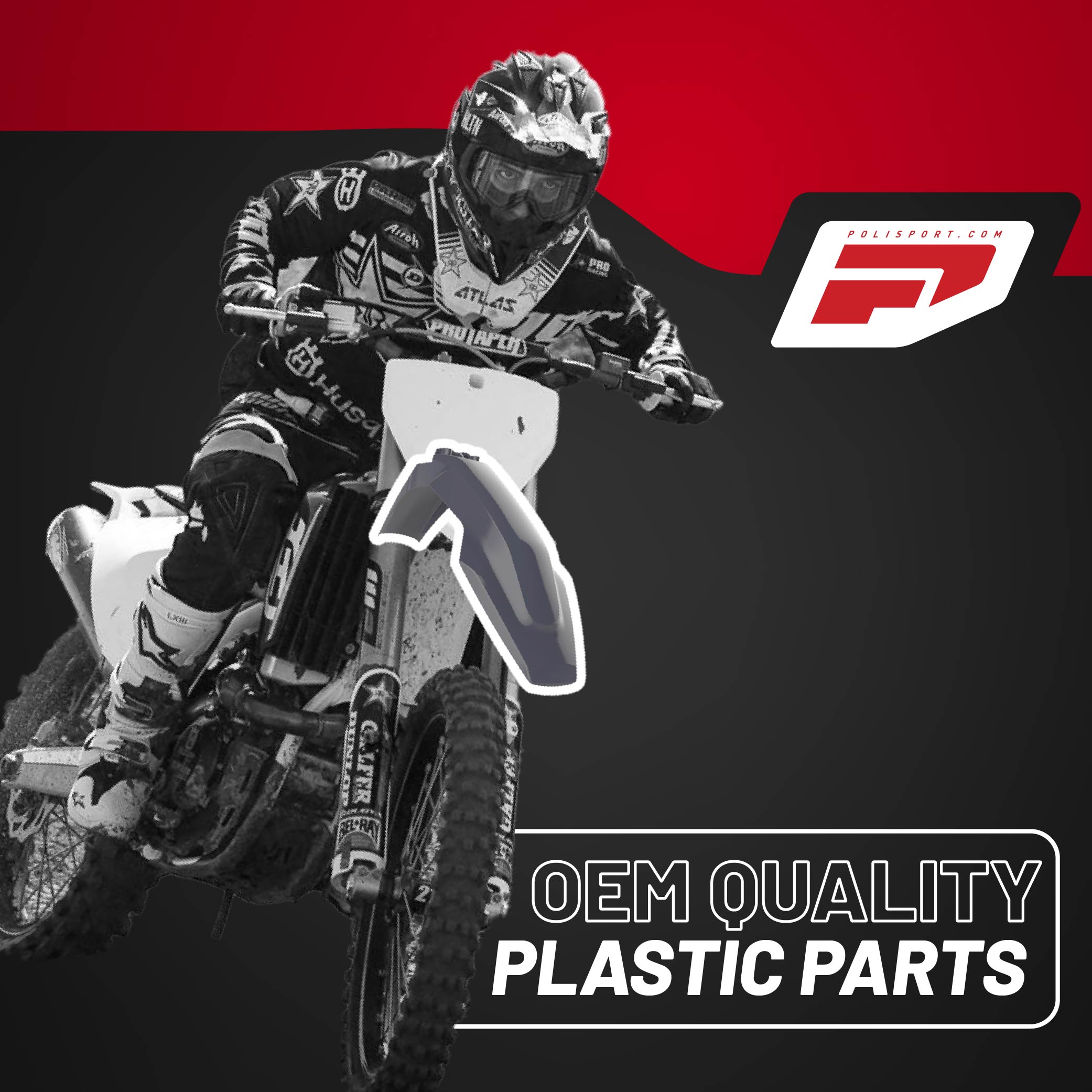 Polisport Motocross (MX) Replica Plastic Kit for Husqvarna TC & FC (2019–2022) Dirt Bike – OEM Quality, Durable, Flexible & Perfect Fit – Nardo Grey