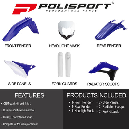 Polisport Motocross (MX) Replica Plastic Enduro Kit for Sherco SE(R)/SEF(R) (2017-23) Dirt Bike