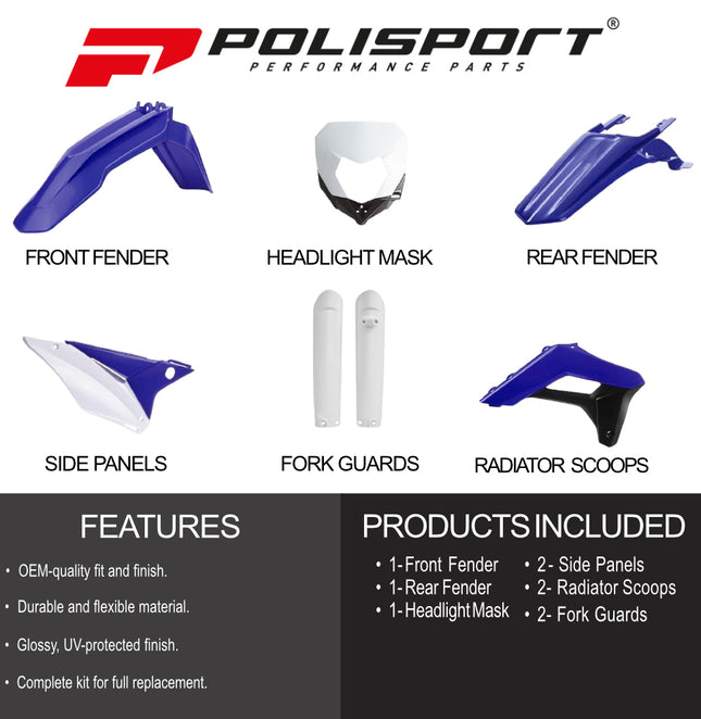 Polisport Motocross (MX) Replica Plastic Enduro Kit for Sherco SE(R)/SEF(R) (2017-23) Dirt Bike
