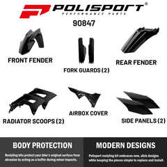 Polisport Plastic Restyling Kit for Honda CRF 150L (2017-2025) Black