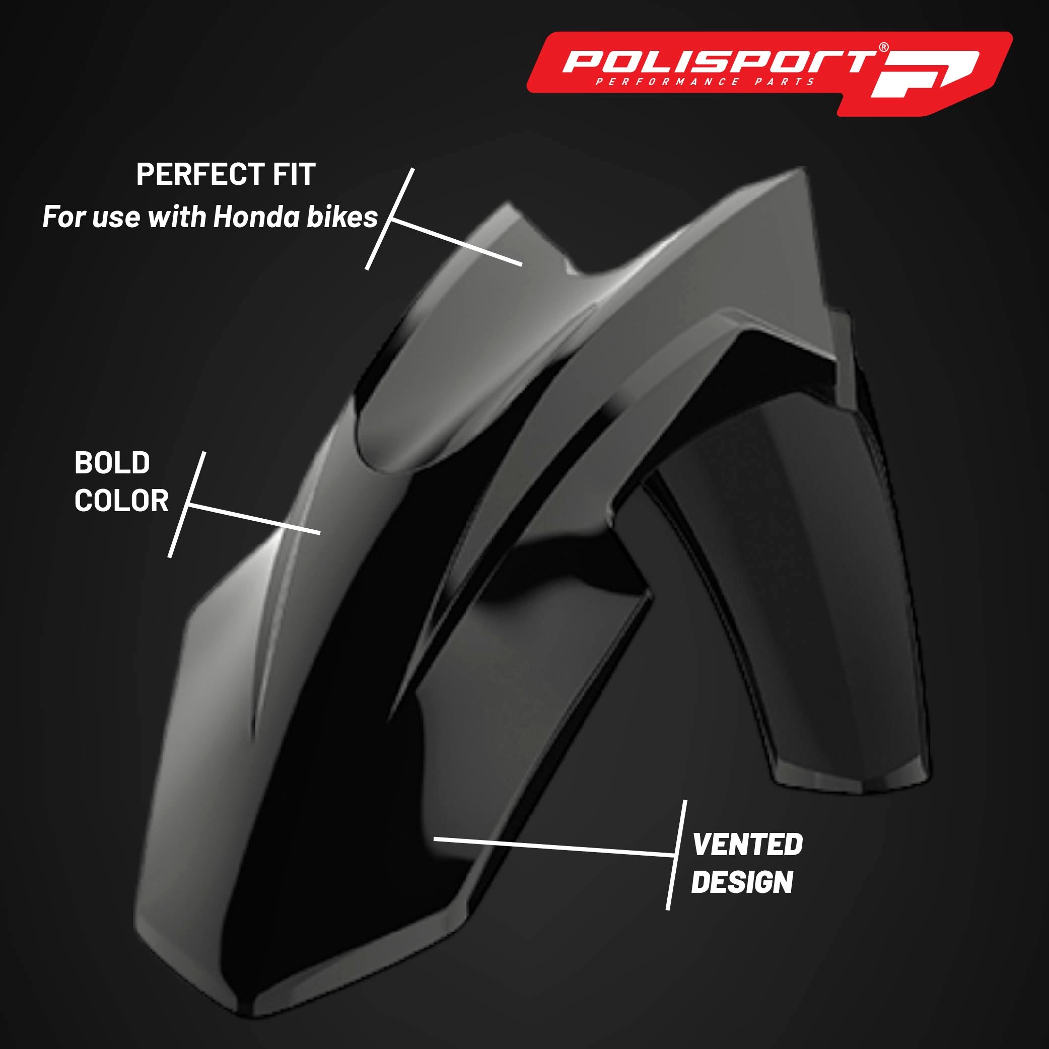 Polisport Motocross (MX) Replica Plastic Kit for Honda CRF 150L (2017-25) Dirt Bike – OEM Quality, Durable, Flexible & Perfect Fit – Black