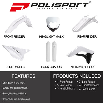Polisport Motocross (MX) Replica Plastic Enduro Kit for Sherco SE(R)/SEF(R) (2017-23) Dirt Bike