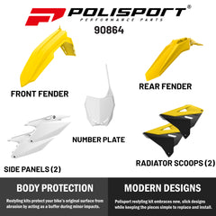 Polisport Restyling Kit Suzuki RM 125/250 (2001-08) OEM Quality (Yellow & White)