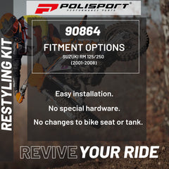 Polisport Restyling Kit Suzuki RM 125/250 (2001-08) OEM Quality (Yellow & White)