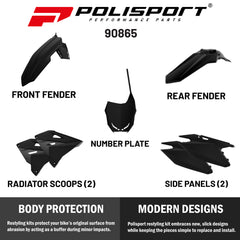 Polisport Plastic Restyling Kit for Suzuki RM 125/250 (2001-2008) Black