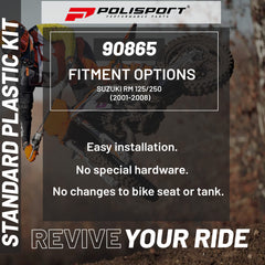 Polisport Plastic Restyling Kit for Suzuki RM 125/250 (2001-2008) Black