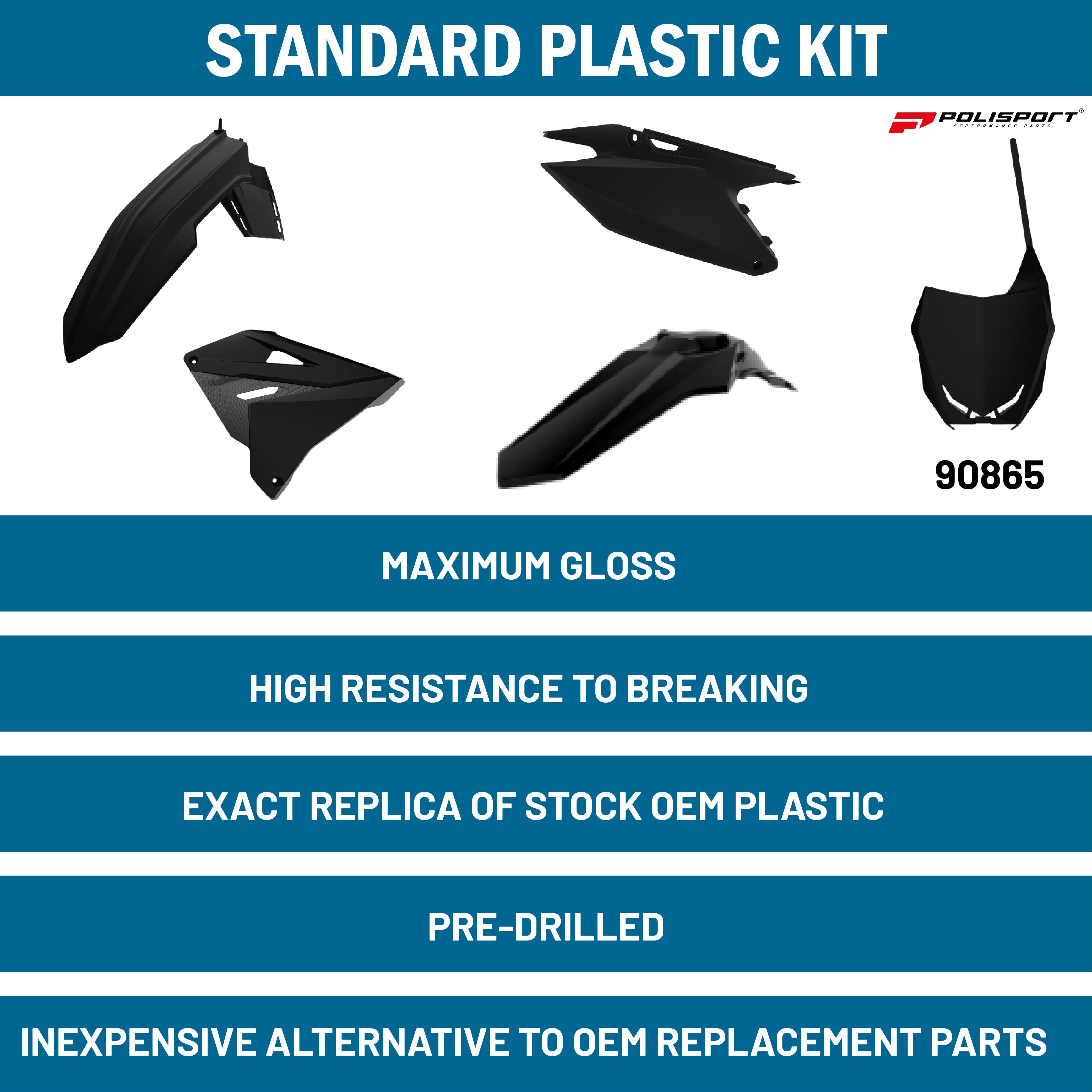 Polisport Plastic Restyling Kit for Suzuki RM 125/250 (2001-2008) Black