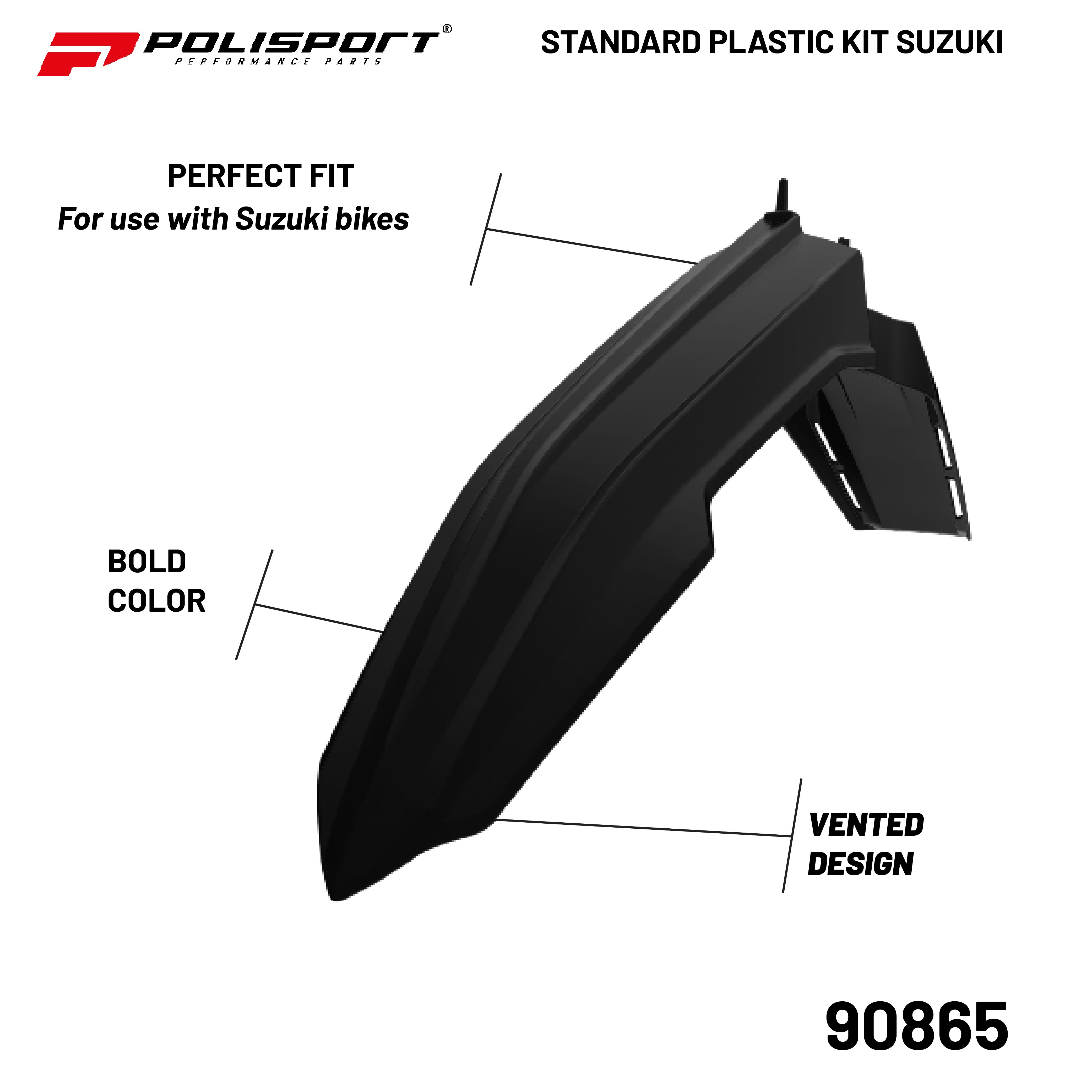 Polisport Plastic Restyling Kit for Suzuki RM 125/250 (2001-2008) Black