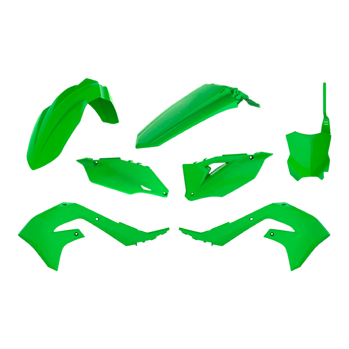 Polisport Motocross (MX) Replica Plastic Kit for Kawasaki KX 250F (2019-24) Dirt Bike – OEM Quality, Durable, Flexible & Perfect Fit – Green