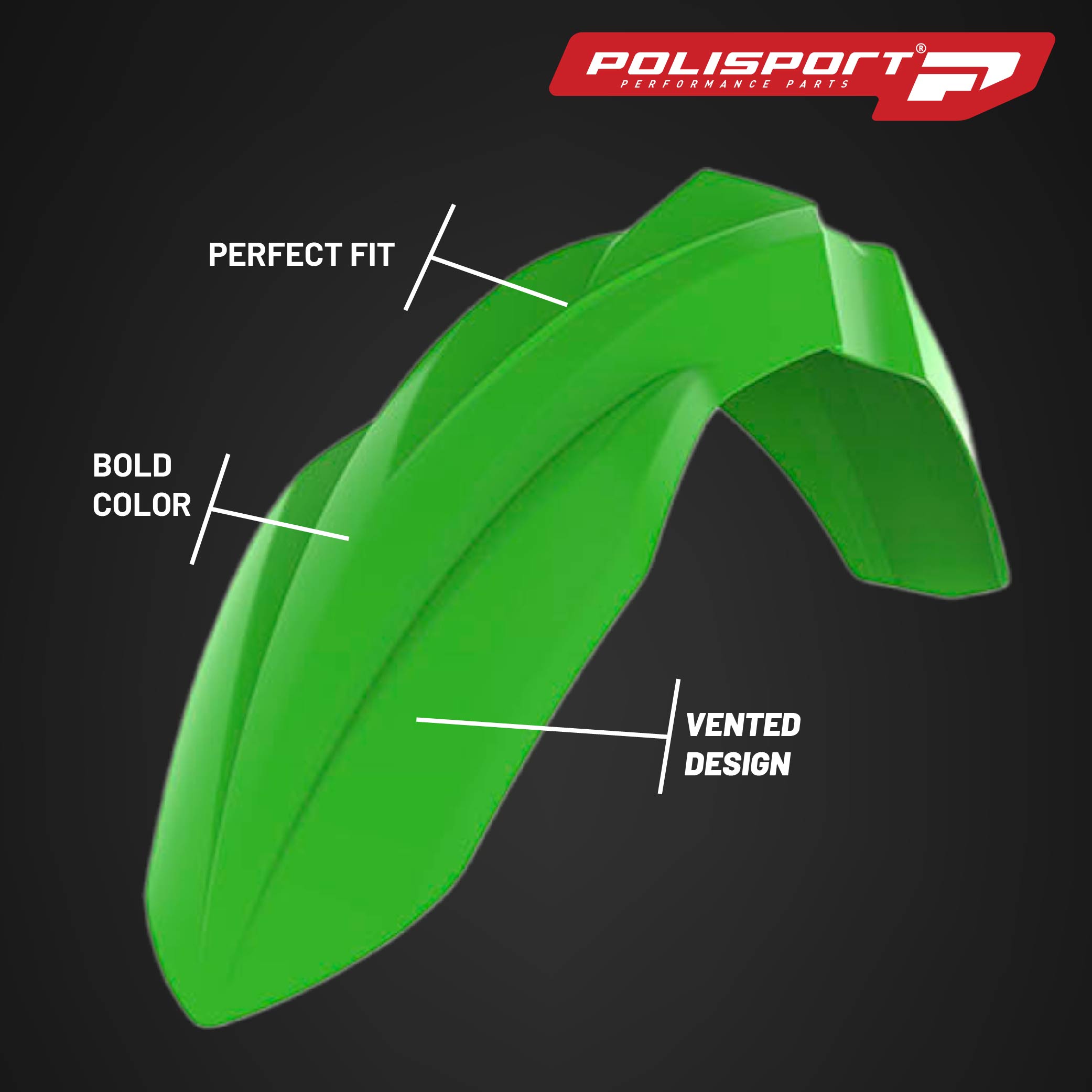 Polisport Motocross (MX) Replica Plastic Kit for Kawasaki KX 250F (2019-24) Dirt Bike – OEM Quality, Durable, Flexible & Perfect Fit – Green