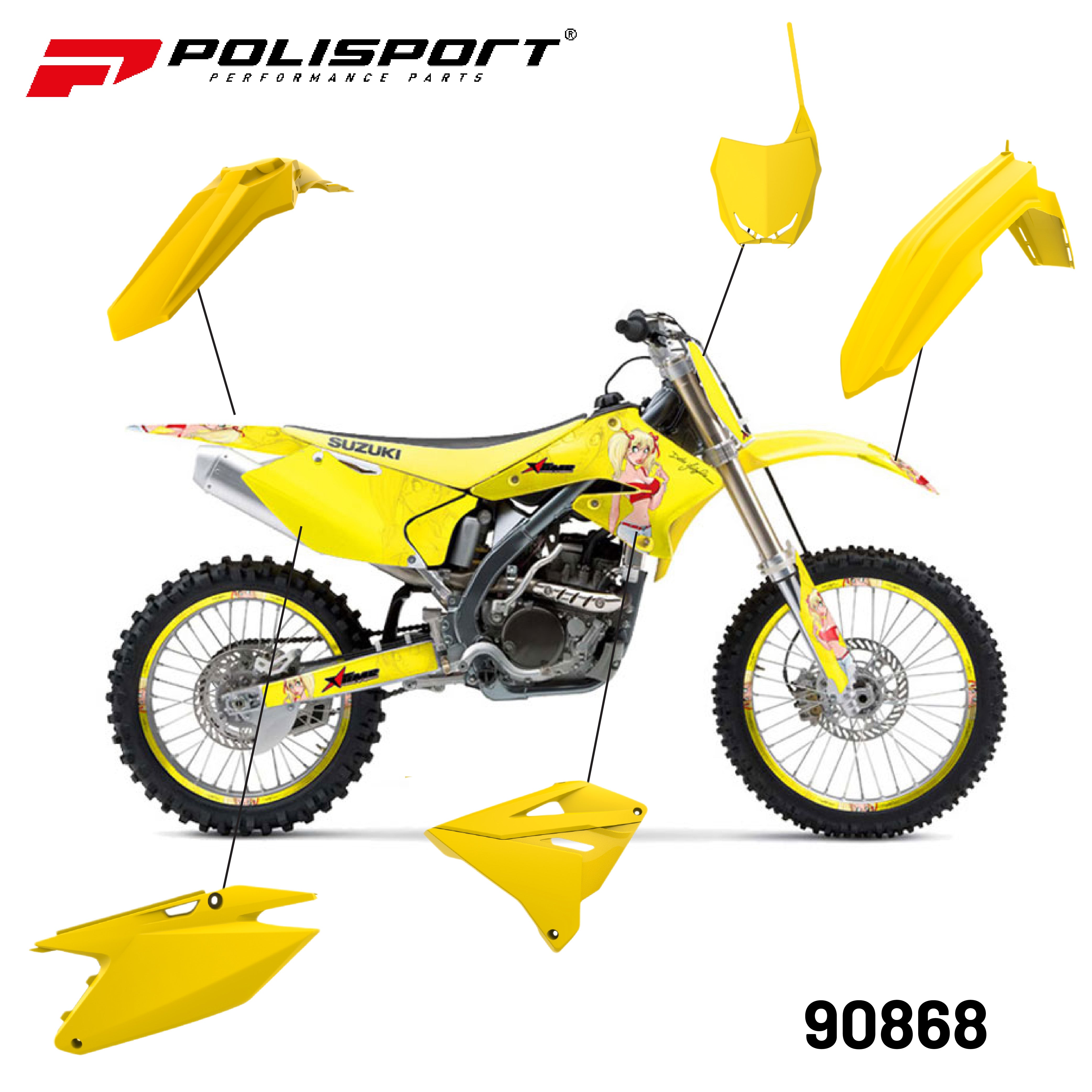 Polisport Restyling Kit Suzuki RM 125/250 (2001-08) (Yellow)