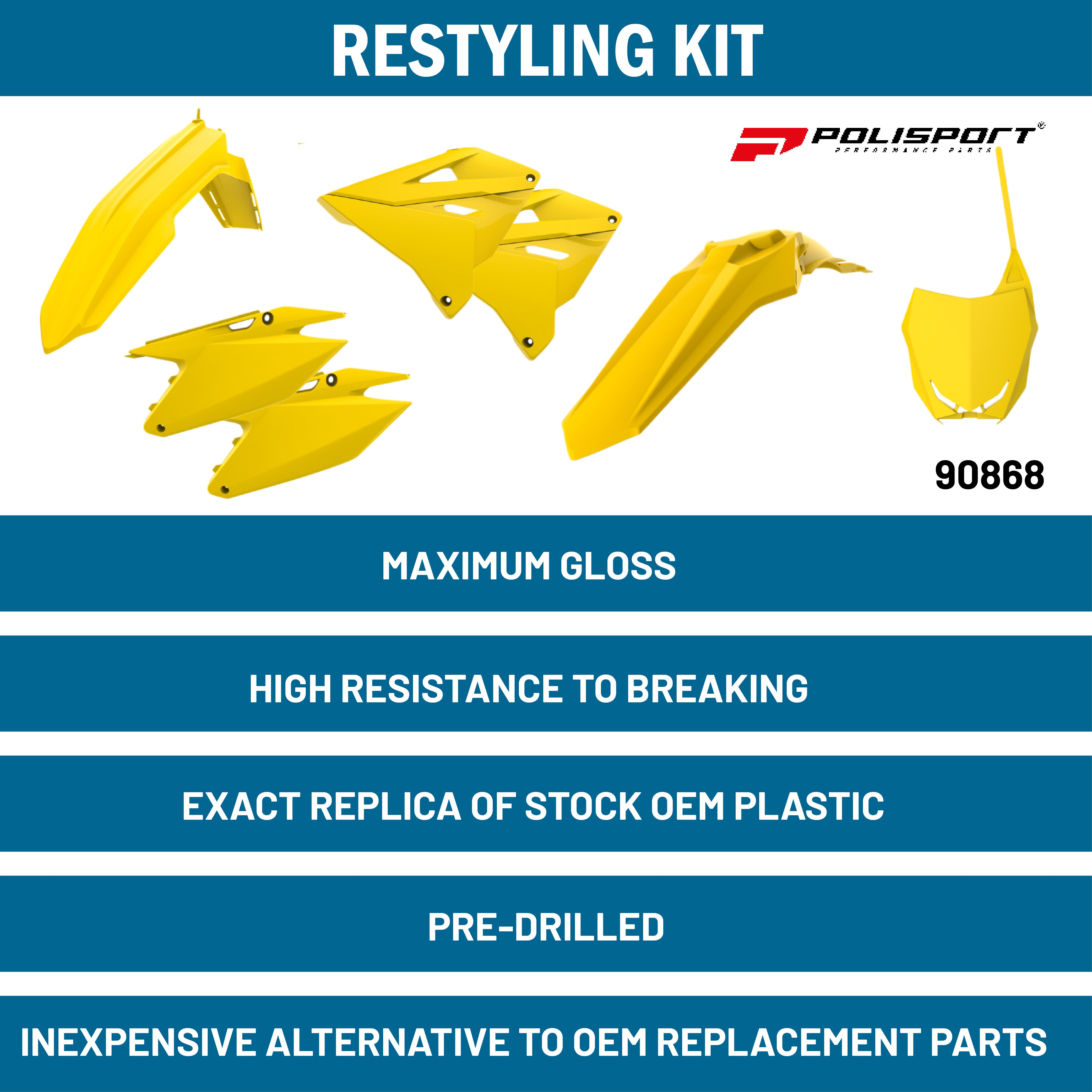 Polisport Restyling Kit Suzuki RM 125/250 (2001-08) (Yellow)