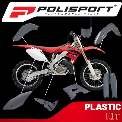 Polisport Motocross (MX) Restyling Kit for Honda CR125/250 (2002-07) Dirt Bike – OEM Quality, Durable, Flexible & Perfect Fit – Nardo Grey