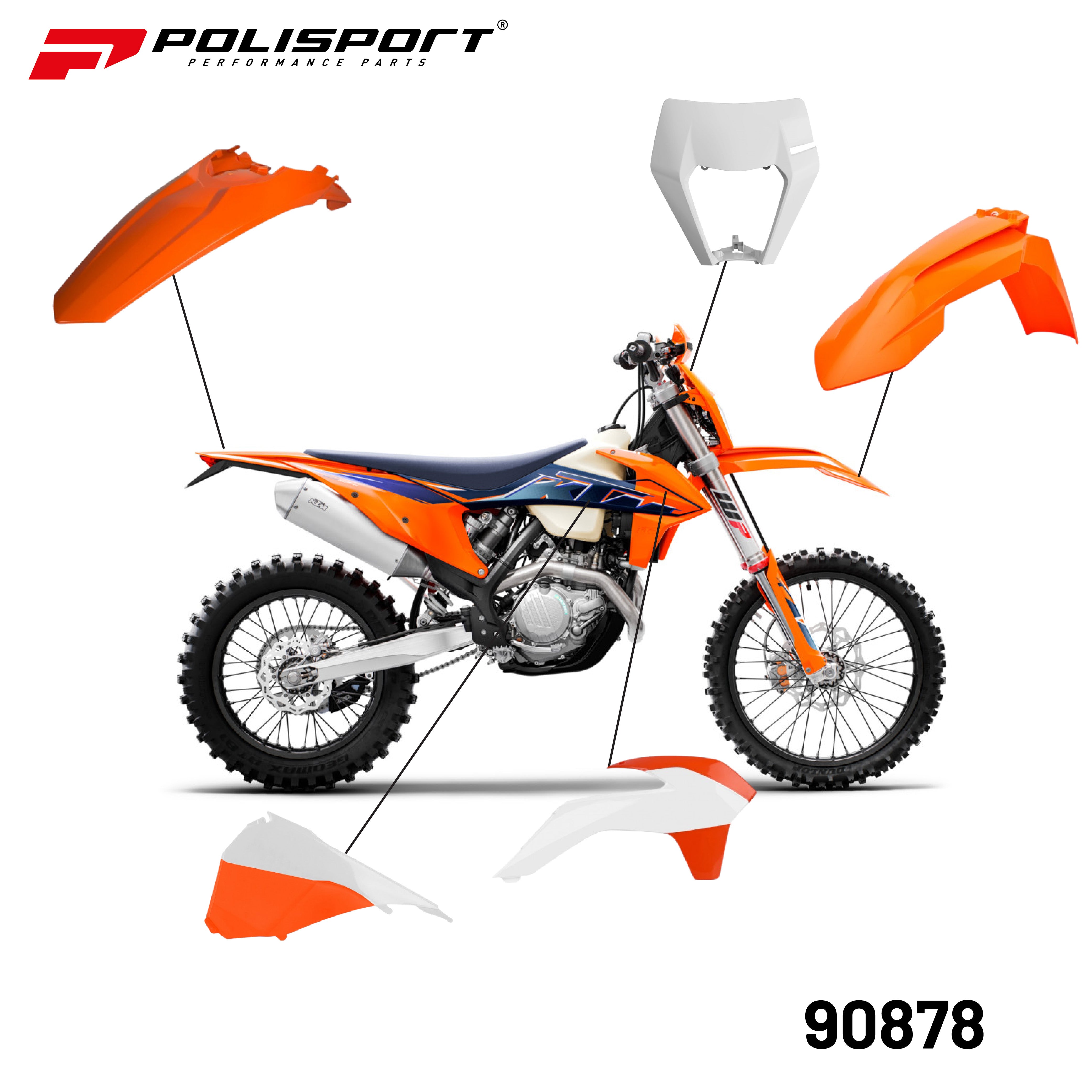 Polisport Plastic Restyling Kit for KTM EXC/EXC-F/XC-W/XCF-W (14-16)