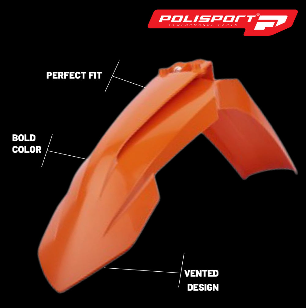 Polisport Motocross (MX) Restyling Kit for KTM EXC/EXC-F/XC-W/XCF-W (2014-16) Dirt Bike – OEM Quality, Durable, Flexible & Perfect Fit – Orange/White