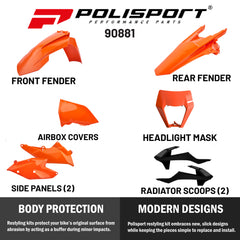 Polisport Standard Replica Plastic Kit KTM ECX/ECX-F/XC-W/XCF-W(17-19) OEM Color