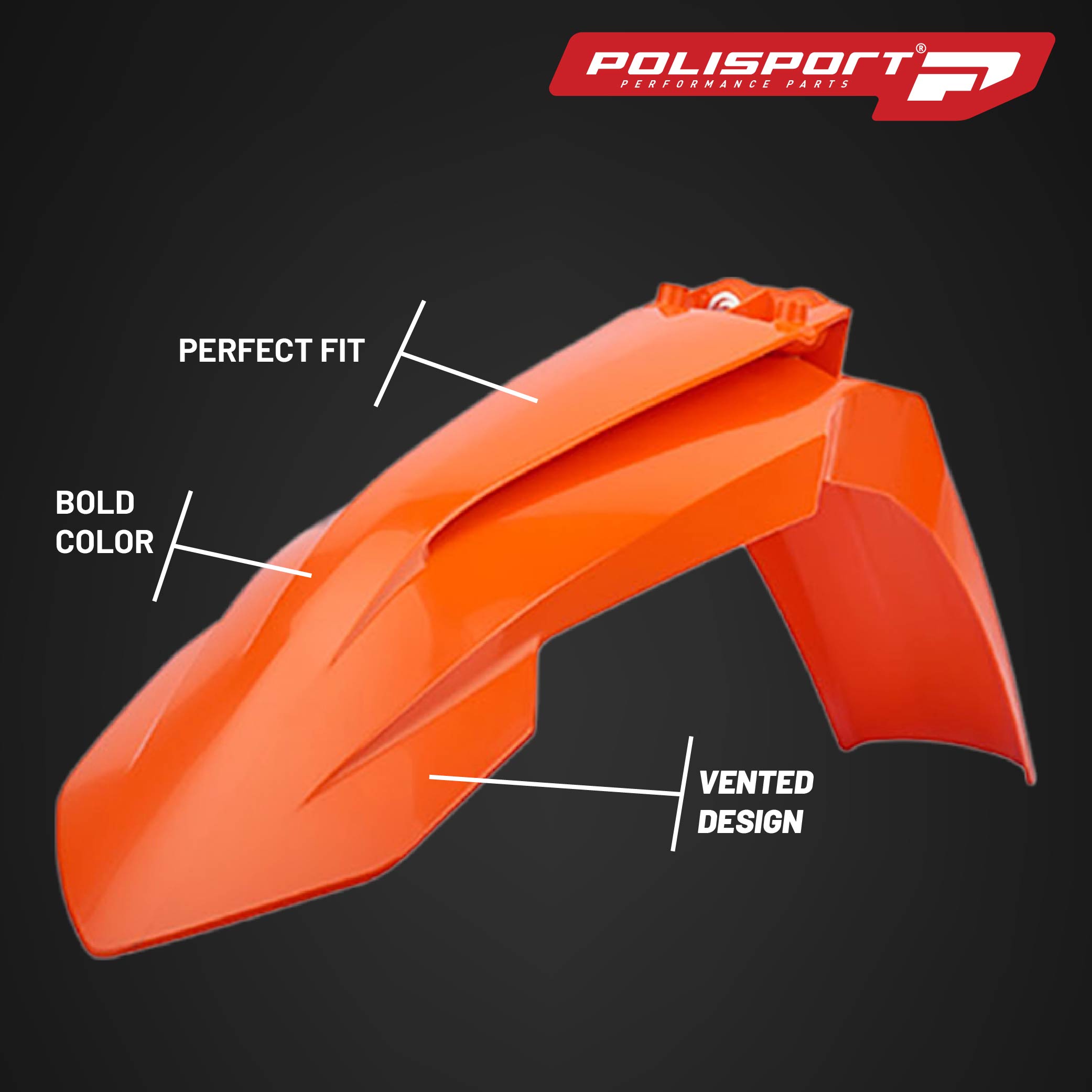 Polisport Motocross (MX) Replica Plastic Kit for KTM EXC/EXC-F/ XC-W & XCF-W (2017–2019) Dirt Bike – OEM Quality, Durable, Flexible & Perfect Fit – Orange/Black