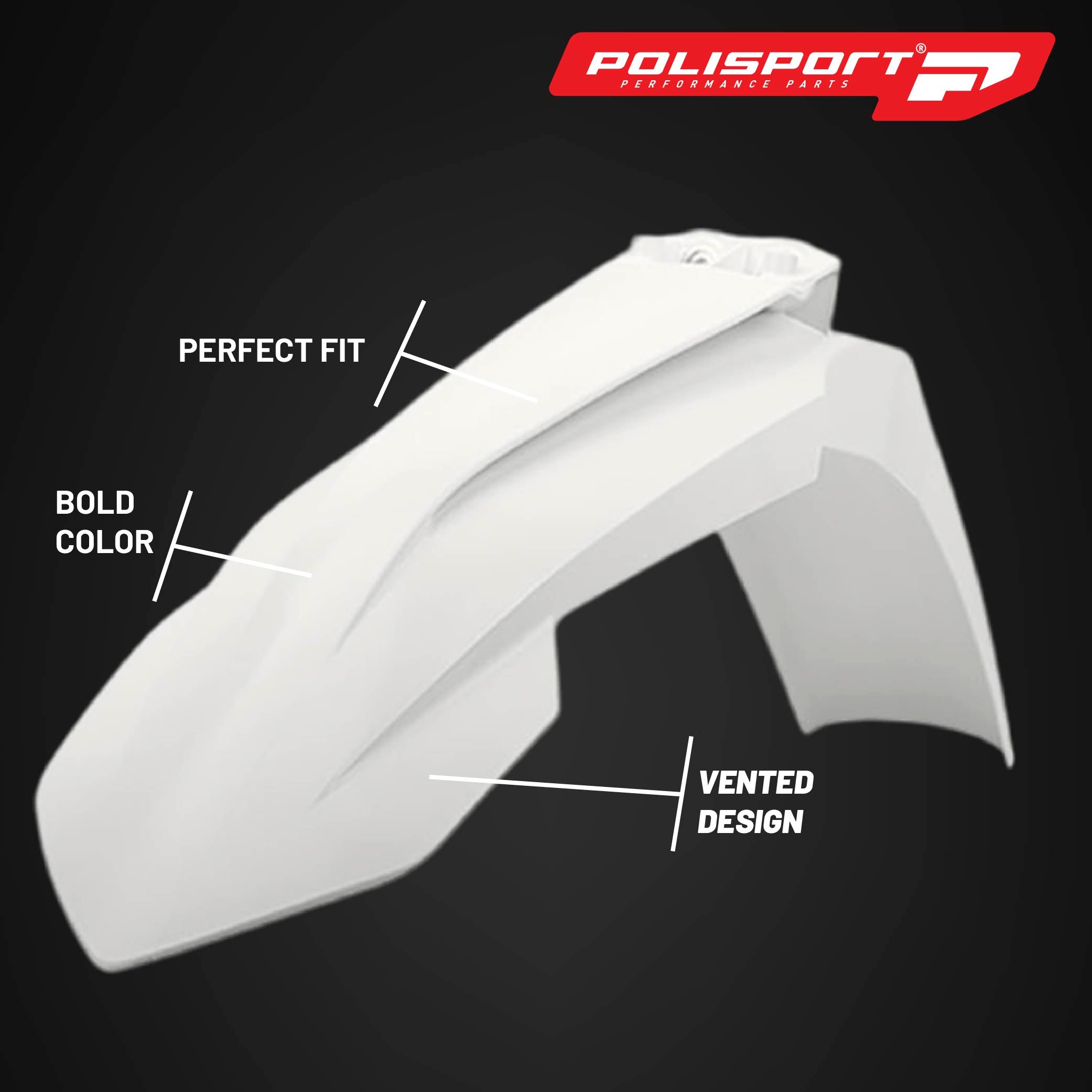 Polisport Motocross (MX) Replica Plastic Kit for KTM EXC/EXC-F & XC-W/XCF-W (2017–2019) Dirt Bike – OEM Quality, Durable, Flexible & Perfect Fit – White