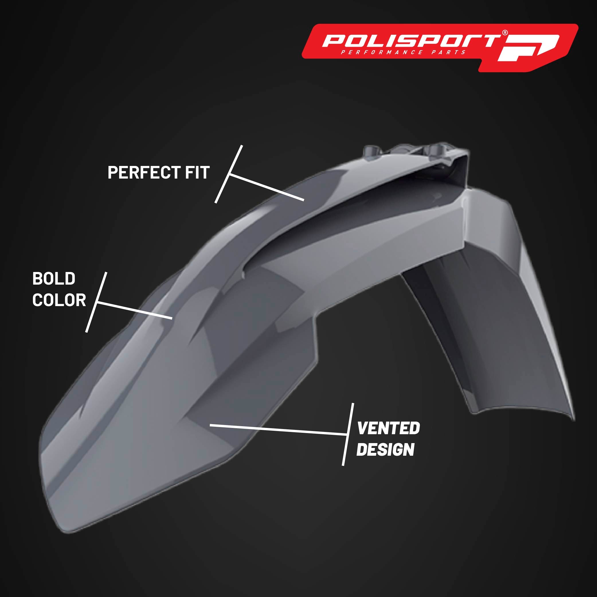 Polisport Motocross (MX) Replica Plastic Kit for KTM EXC/EXC-F & XC-W/XCF-W (2017–2019) Dirt Bike – OEM Quality, Durable, Flexible & Perfect Fit – Nardo Grey