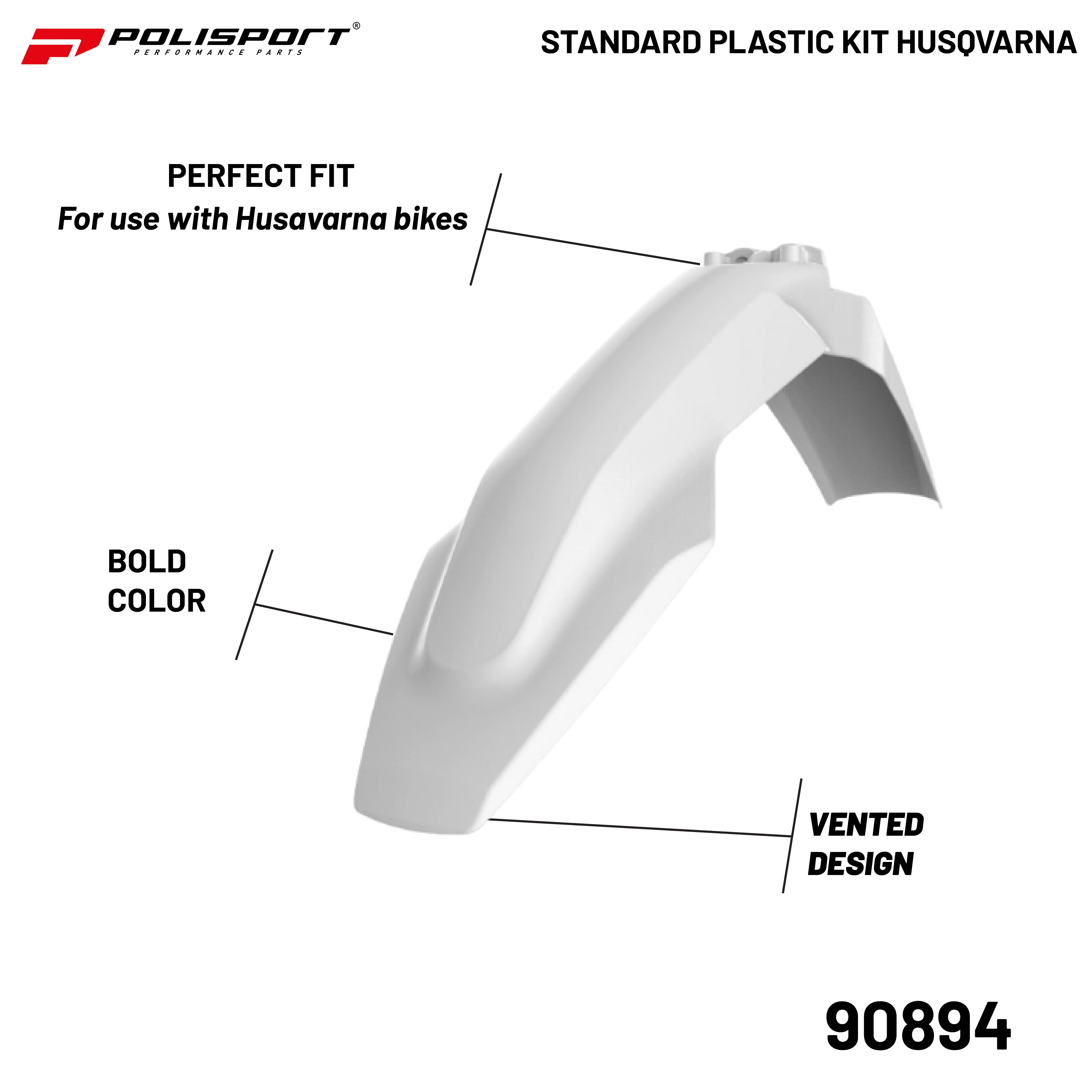 Polisport Plastic Restyling Kit for Husqvarna TE/FE (2017-2019) White