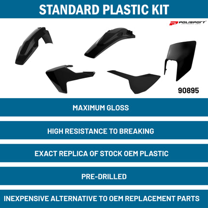 Polisport Motocross (MX) Replica Plastic Enduro Kit for Husqvarna TE/FE (2017-19) Dirt Bike