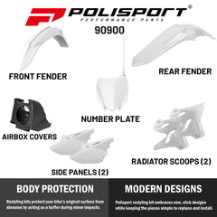 Polisport Restyling Plastic Kit Yamaha YZ 125/250 (2002-2021) OEM Quality- White