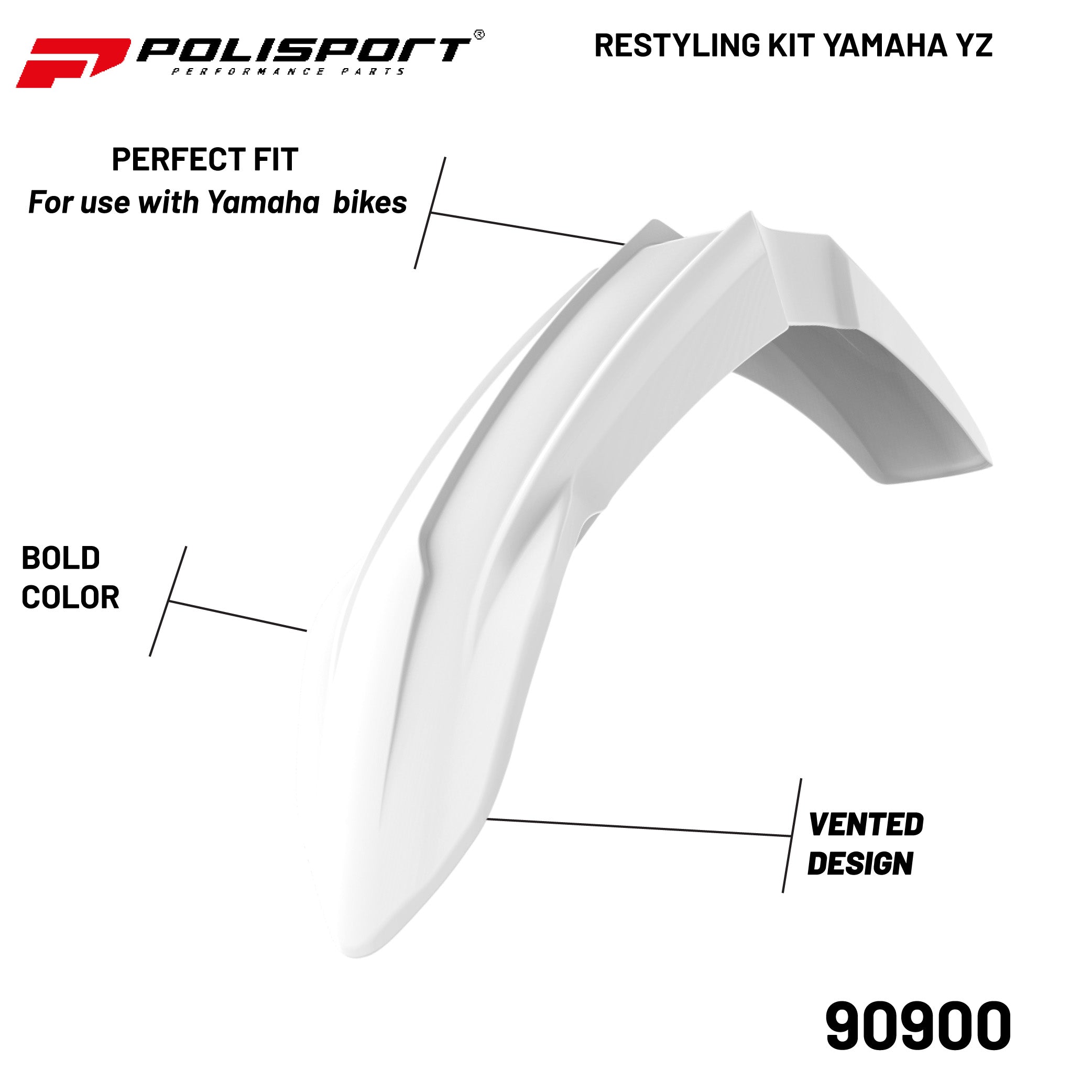 Polisport Restyling Plastic Kit Yamaha YZ 125/250 (2002-2021) OEM Quality- White