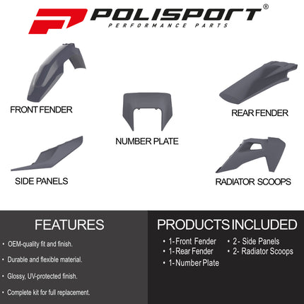 Polisport Motocross (MX) Replica Plastic Enduro Kit for Husqvarna TE 150-300 (2020-2022) Dirt Bike