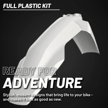 Polisport Motocross (MX) Replica Plastic Kit for Husqvarna TC250 (2019 - 2022) Dirt Bike – OEM Quality, Durable, Flexible & Perfect Fit – White/Yellow