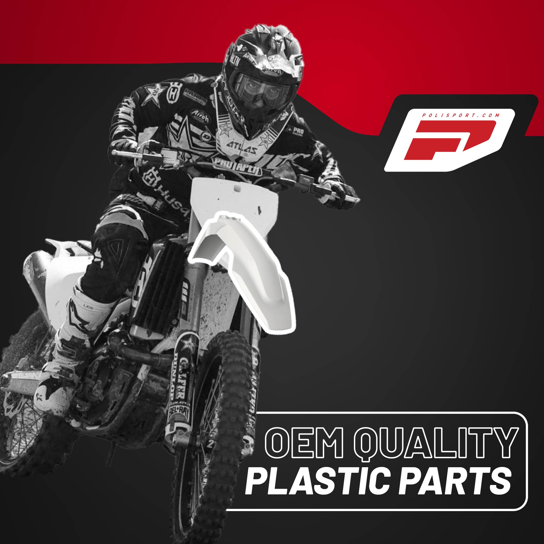 Polisport Motocross (MX) Replica Plastic Kit for Husqvarna TC250 (2019 - 2022) Dirt Bike – OEM Quality, Durable, Flexible & Perfect Fit – White/Yellow