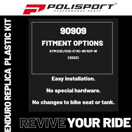 Polisport Motocross (MX) Replica Plastic Enduro Kit for KTM EXC/EXC-F/XC-W/XCF-W (2022) Dirt Bike