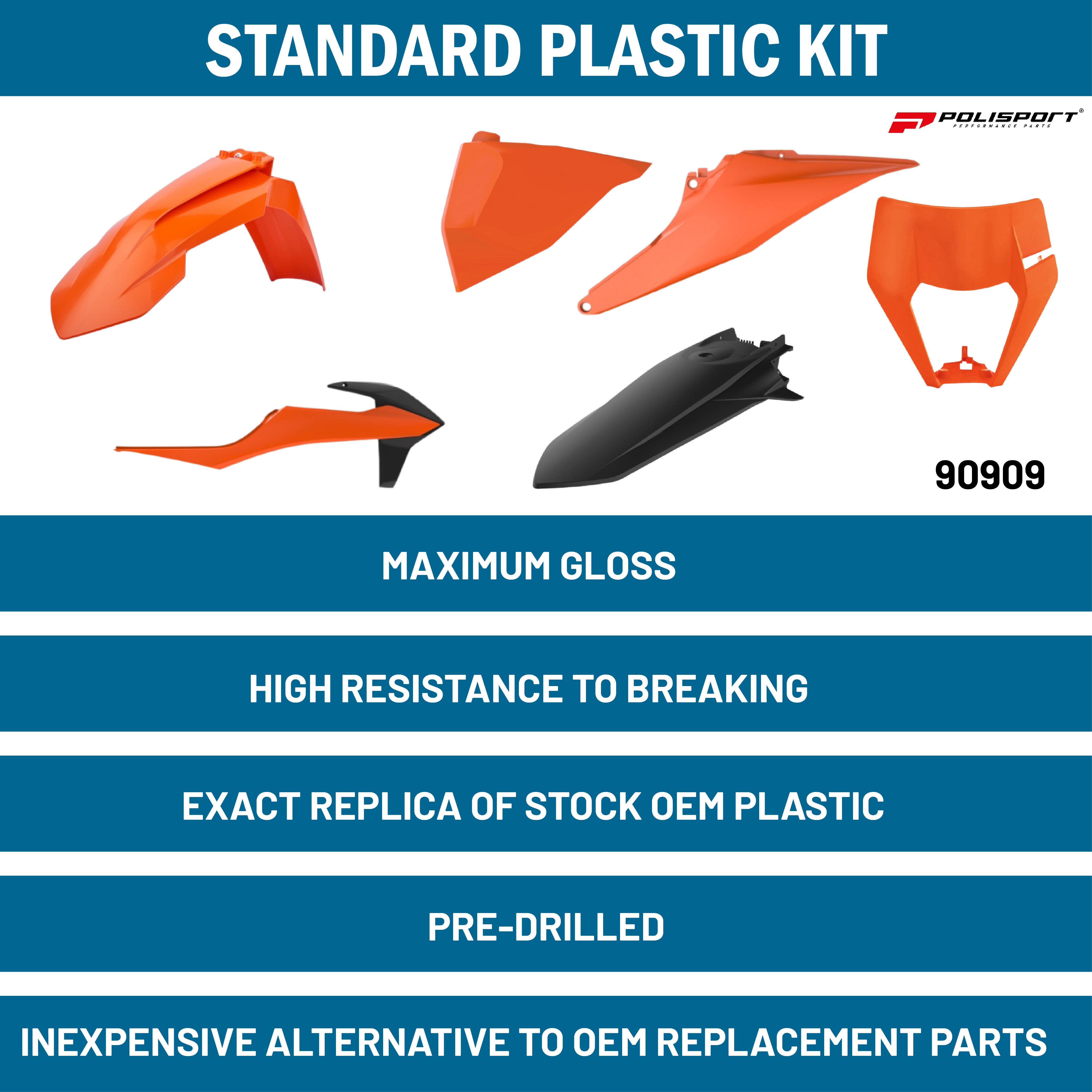 Polisport Motocross (MX) Replica Plastic Enduro Kit for KTM EXC/EXC-F/XC-W/XCF-W (2022) Dirt Bike