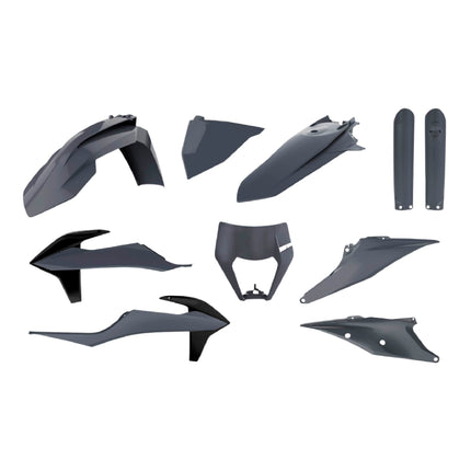 Polisport Motocross (MX) Replica Plastic Kit for KTM EXC/EXC-F/XC-W/XCF-W (2020-2023) Dirt Bike – OEM Quality, Durable, Flexible & Perfect Fit – Nardo Gray