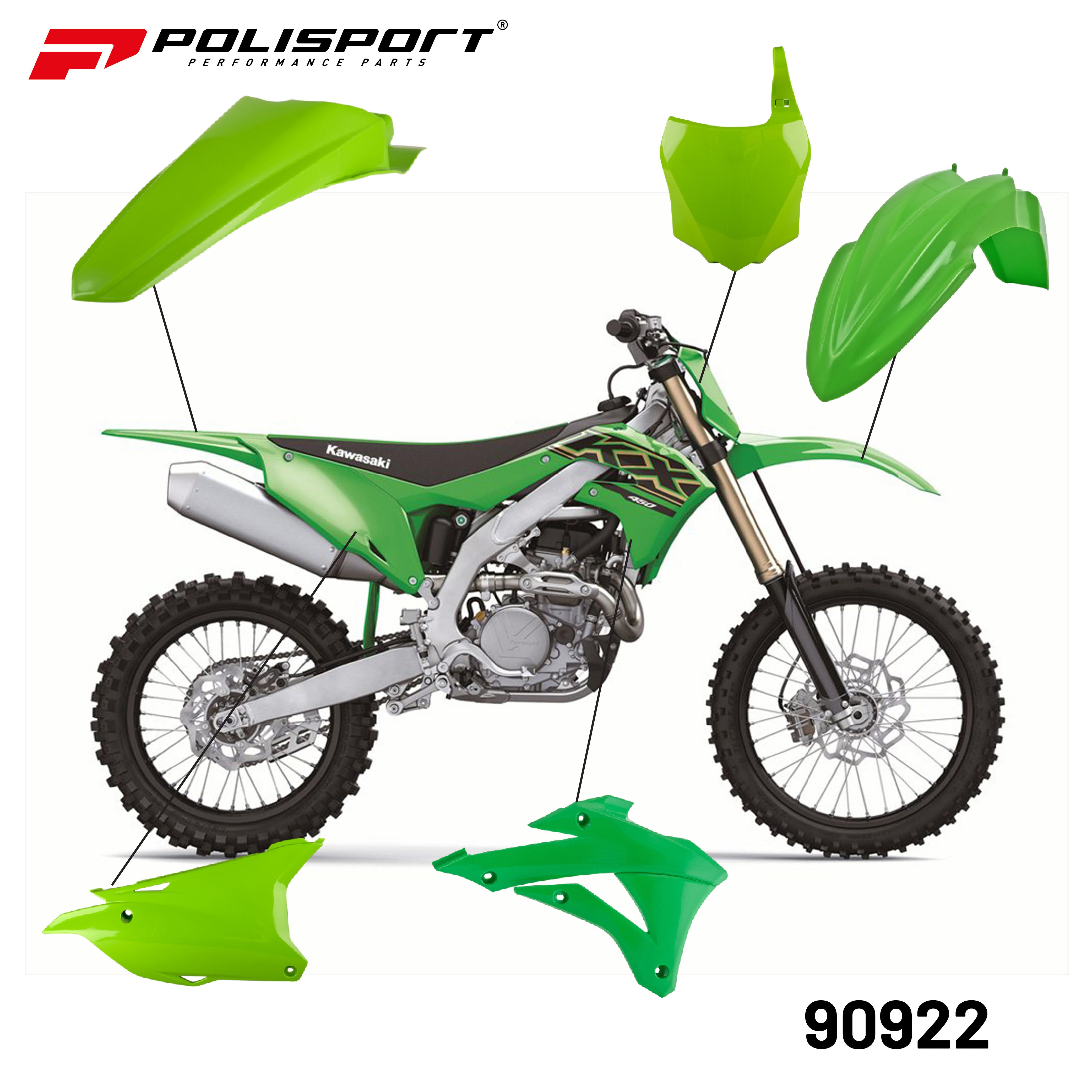 Polisport Plastic Restyling Kit for Kawasaki KX 85/100/112 (2014-2021) Green