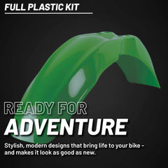 Polisport Motocross (MX) Replica Plastic Kit for Kawasaki KX 65 (2020-25) Dirt Bike – OEM Quality, Durable, Flexible & Perfect Fit – Green