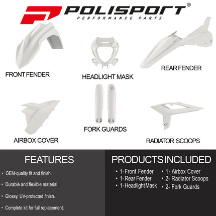 Polisport Motocross (MX) Replica Plastic Enduro Kit for Beta RR 2T/4T (2020-22) Dirt Bike