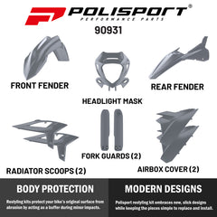 Polisport Plastic Restyling Kit for Beta RR 2T/4T (2020-2022) Grey