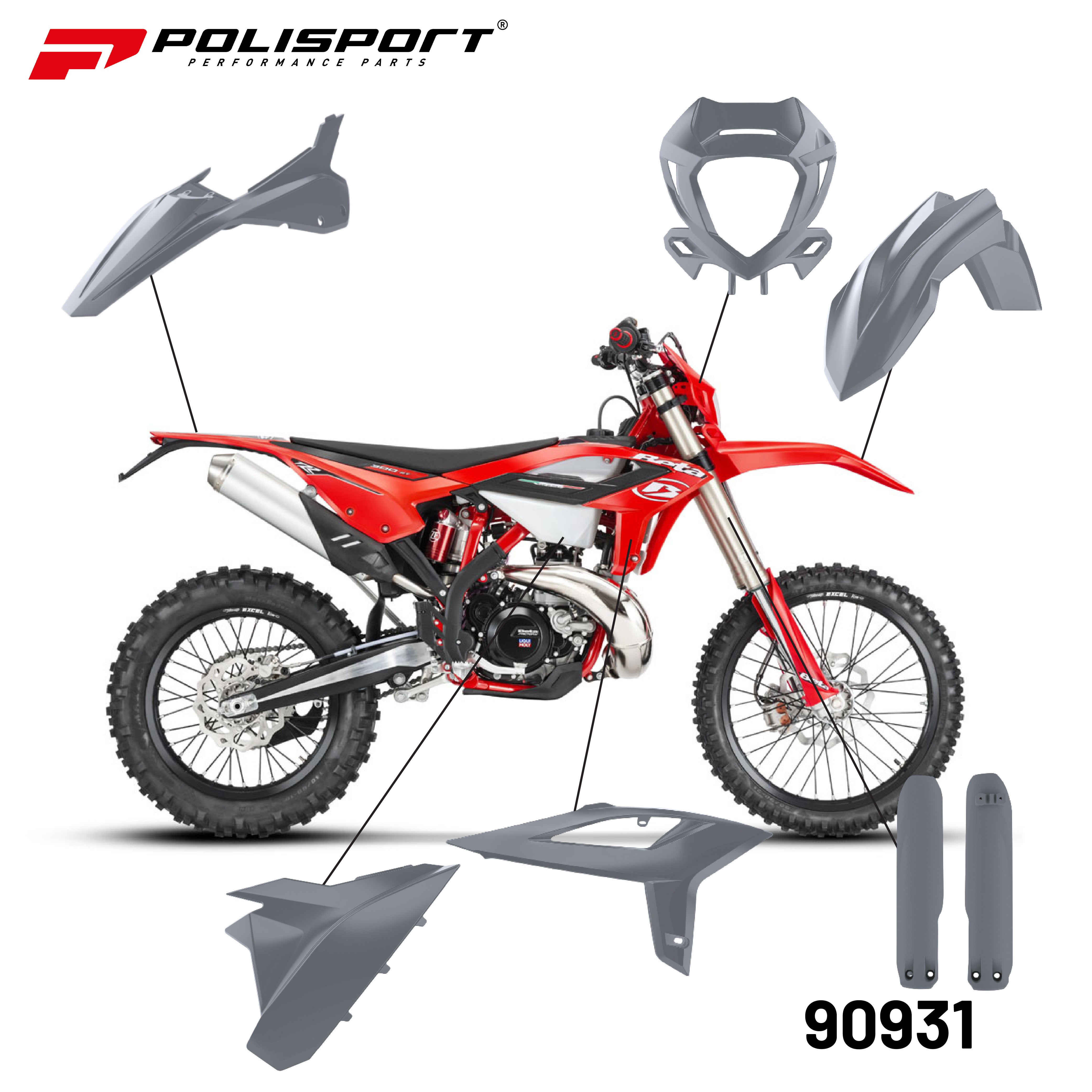 Polisport Plastic Restyling Kit for Beta RR 2T/4T (2020-2022) Grey