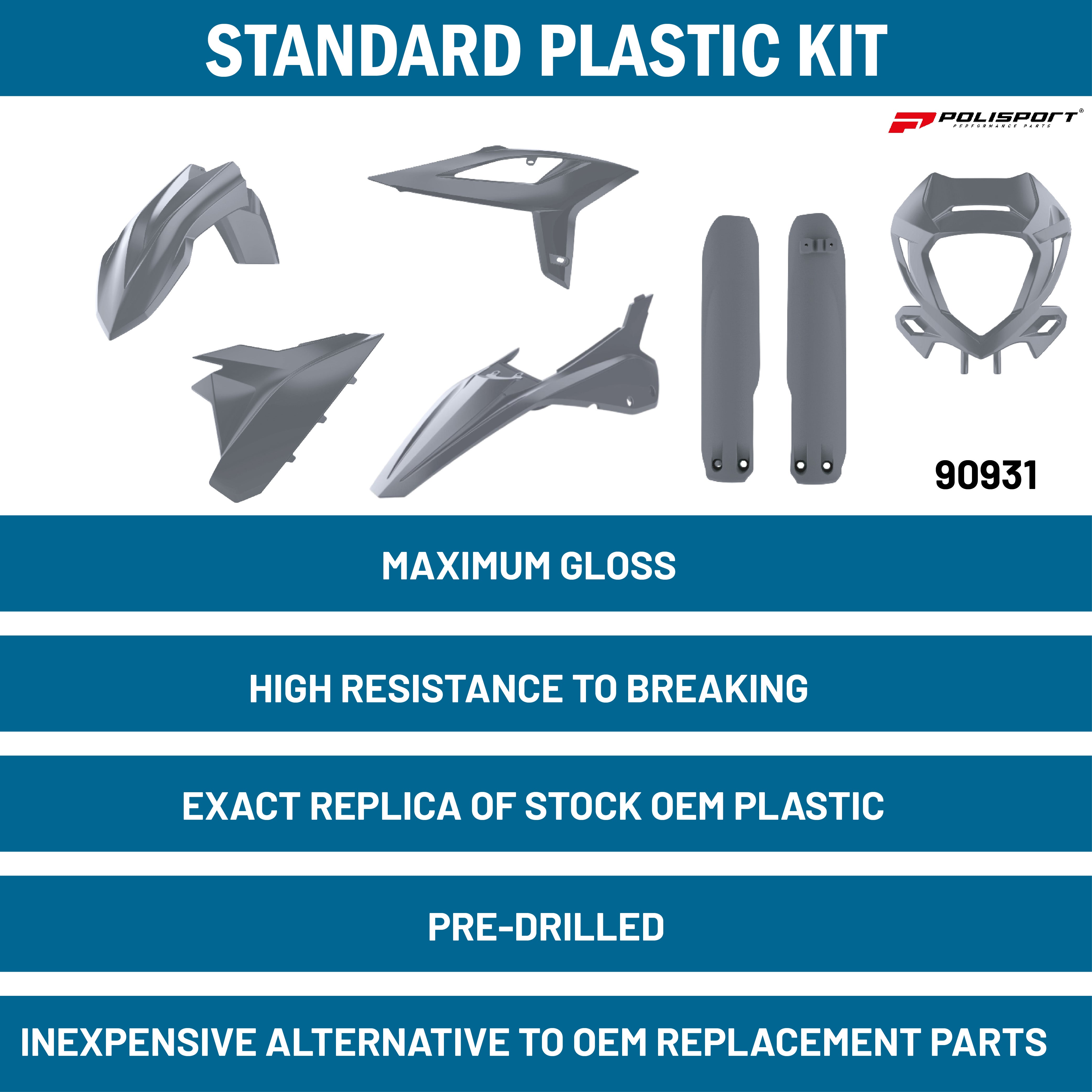 Polisport Plastic Restyling Kit for Beta RR 2T/4T (2020-2022) Grey
