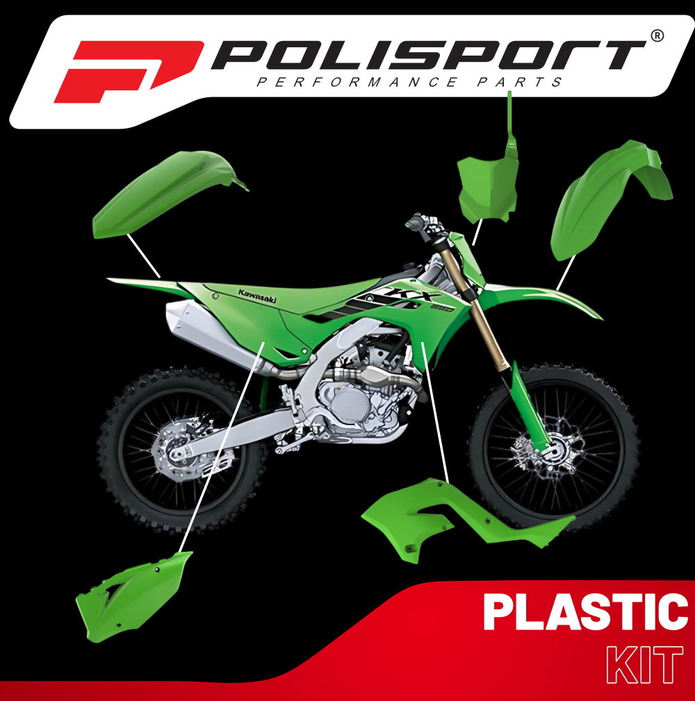 Polisport Motocross (MX) Restyling Kit for Kawasaki KX 125/250 (2003-2008) Dirt Bike – OEM Quality, Durable, Flexible & Perfect Fit – Green