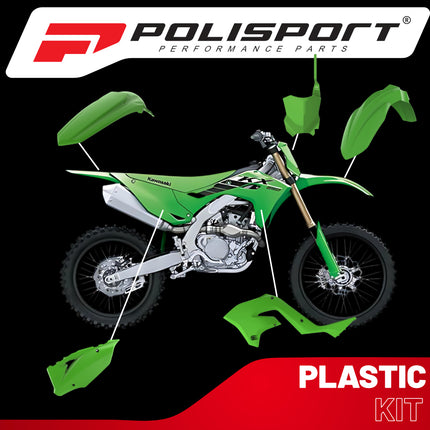 Polisport Motocross (MX) Restyling Kit for Kawasaki KX 125/250 (2003-2008) Dirt Bike – OEM Quality, Durable, Flexible & Perfect Fit – Green