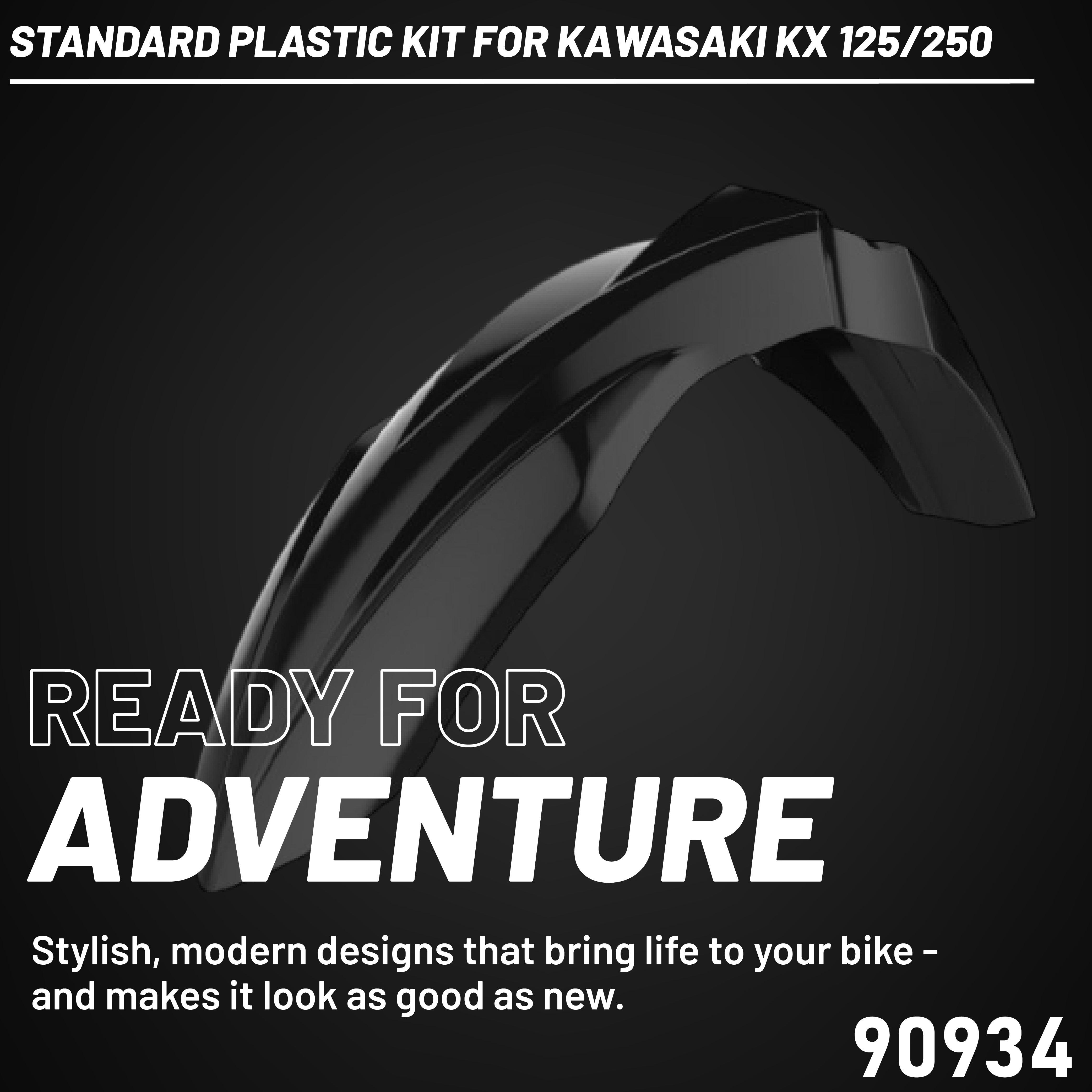 Polisport Plastic Restyling Kit for Kawasaki KX 125/250 (2003-2008) Black