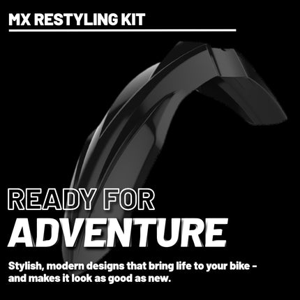 Polisport Motocross (MX) Restyling Kit for Kawasaki KX 125/250 (2003-2008) Dirt Bike – OEM Quality, Durable, Flexible & Perfect Fit – Black