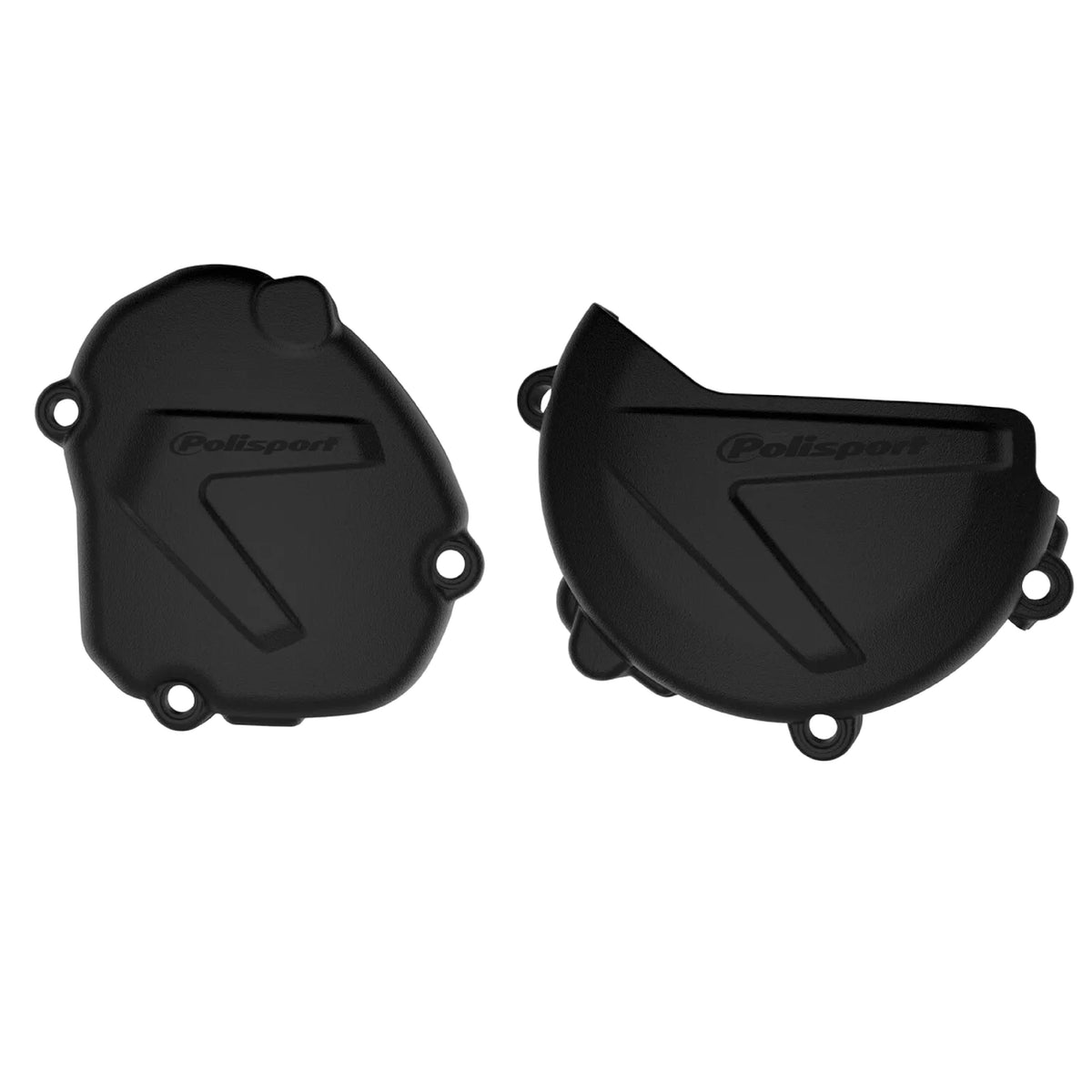 Polisport Clutch and Ignition Cover Protector Kit (Black) - Compatible with Yamaha YZ125 (2008-2024)